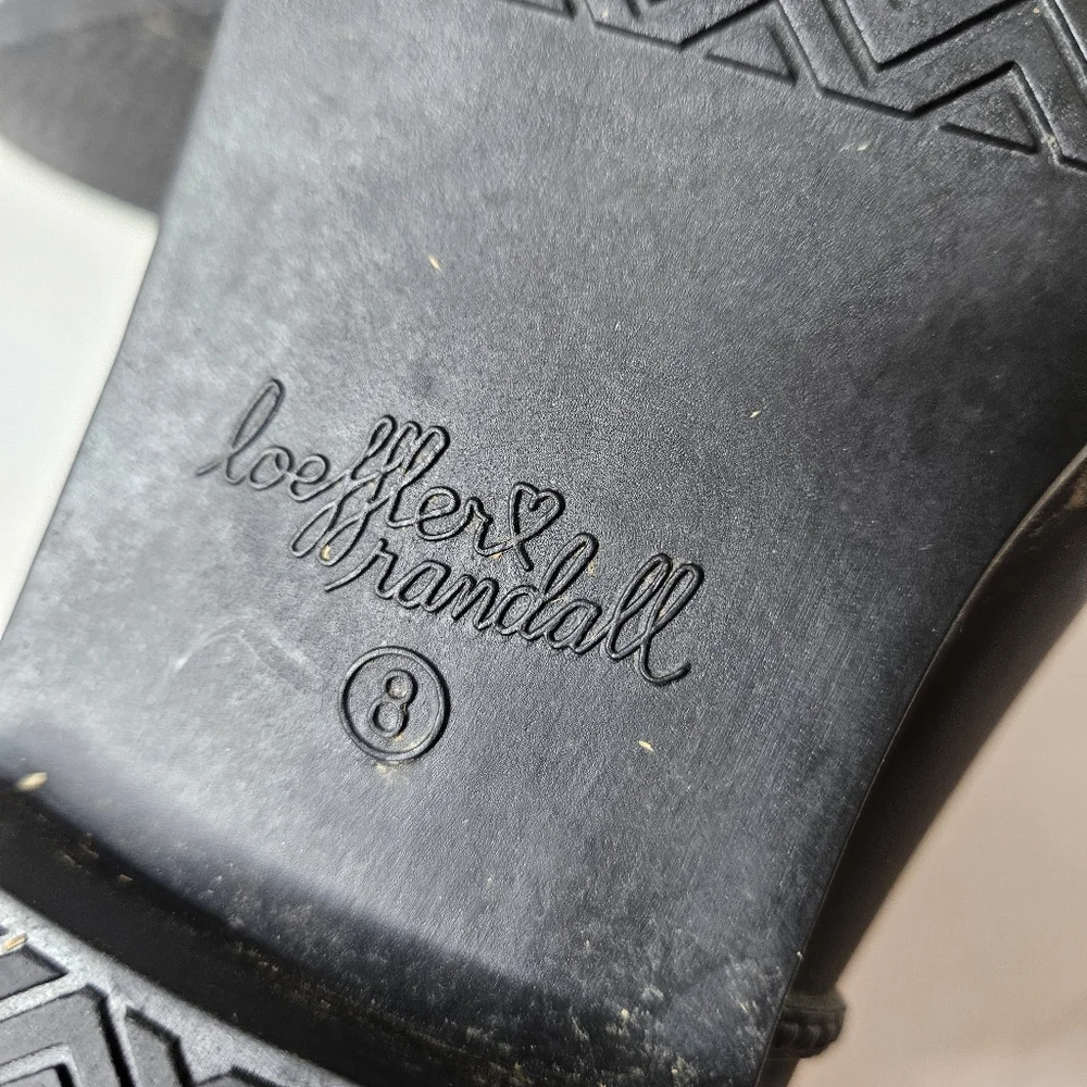 Randall Loeffler Rubber Rain Boots Black Gold Buckles Ankle Booties 8